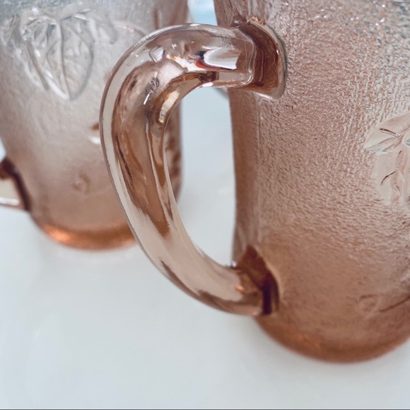 All 3 Pink Depression Glass Small Pitcher Vintage - Picture 6 of 15